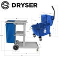 thumbnail image 7 of Dryser Commercial Janitorial Cleaning Cart & Mop Bucket with Side Press Wringer, 26 Qt. Blue, 7 of 7