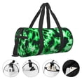 thumbnail image 3 of Fotbe Green Tie Dye Bolsa Deportiva de Lona Plegable con Estampado, Bolsa de Gimnasio con Bolsillo Seco/Húmedo, Bolsa de Viaje Ultraligera de Gran Capacidad, 3 of 6
