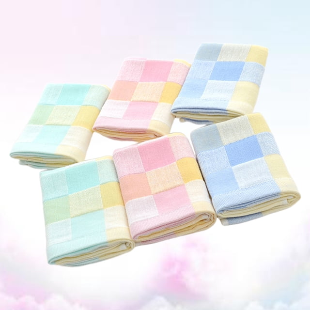 HEALEEP 6Pcs Cotton Face Towels Gentle Smooth Texture Small Kid Towels for Toilet and Kitchen Use