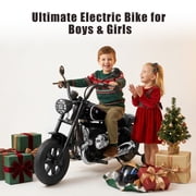 SaveJoy BMW Licensed Kids Electric Motorcycle, 24V Kids Electric Dirt Bike, 280W Powered Ride On Motorcycle with Removable Training Wheels, Suspension, Black