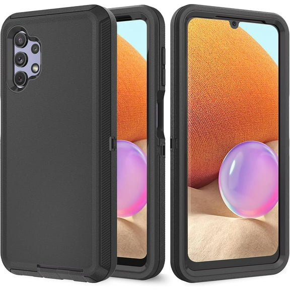 Galaxy A32 5G Case for Samsung Galaxy A32 5G Case Military Drop Shockproof Armor Heavy Duty Rugged 3 in 1 Protection Cover for Galaxy A32 5G Phone Case (Black Black)