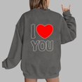 thumbnail image 1 of Jsaierl Sweatshirts à Manches Longues pour Femmes Saint-Valentin Mignons Cœur Graphique Tops Imprimé Lettre Pullovers Surdimensionnés Décontractés Col Rond Ample, 1 of 4