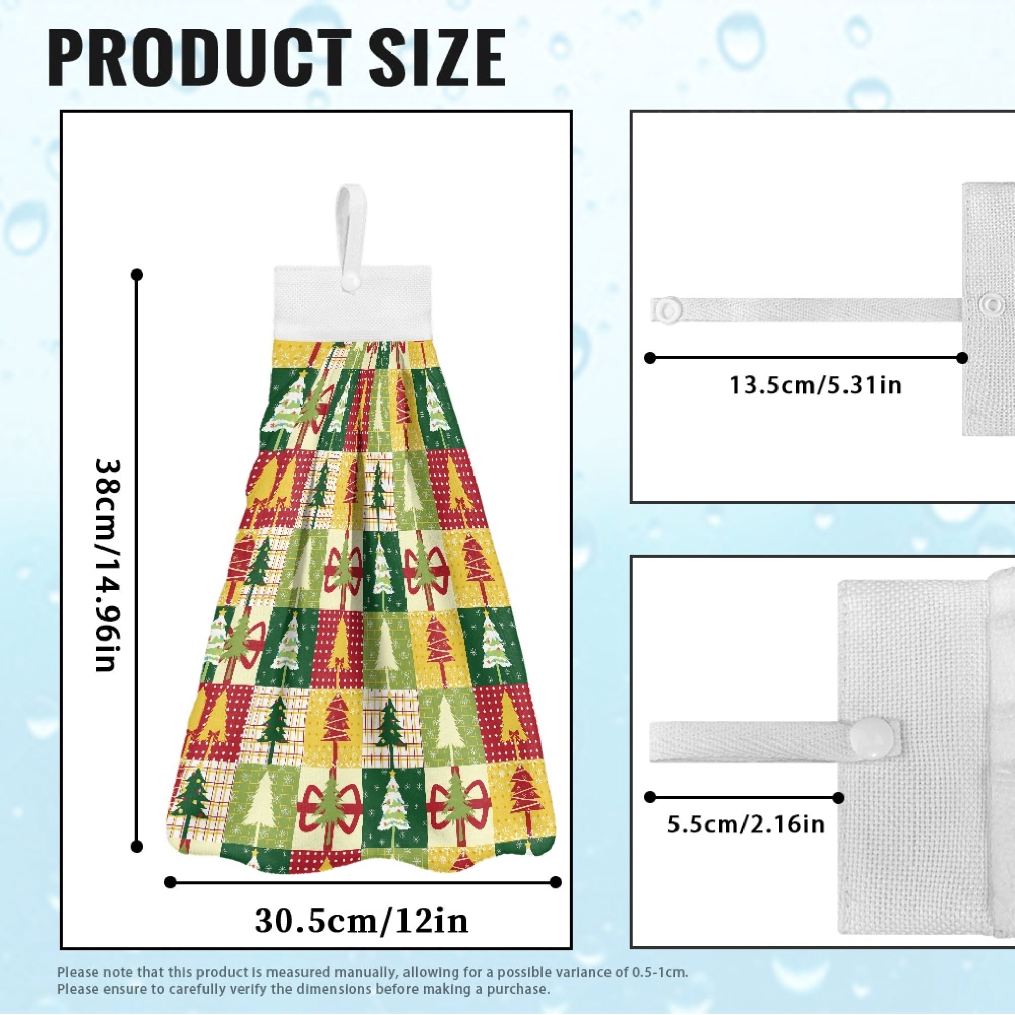 SEANATIVE Christmas Hand Towels for Kitchen Decorative Absorbent Kitchen Towels for Hand Drying Portable Fingertip Towel for Bathroom Washable Dish Towels for Dining Table Coffee Table 2 Pcs
