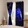 thumbnail image 3 of Homewish Game Console Teens Black Out Curtains, Neon Blue Honeycomb Curtains Pack of 2 (42x63 Each), Cartoon Gaming Gamer Bedroom Curtains, Living Room Curtains Decor, 3 of 6