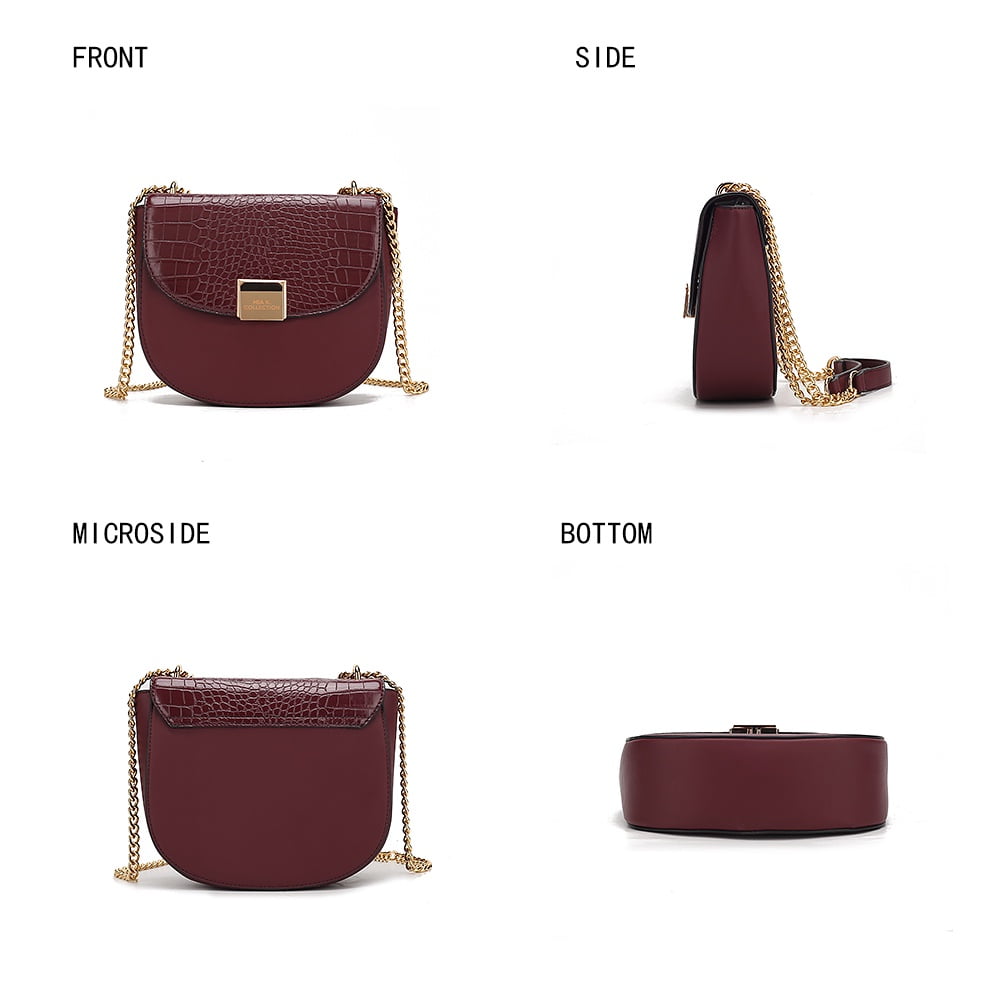 MKF Collection Brooklyn Women's Shoulder Bag, Crocodile Embossed Vegan Leather by Mia K. - Pink