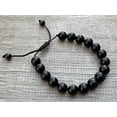 thumbnail image 3 of Jet Crystal Bead Bracelet 8mm, Wholesale Genuine Jet Stretch Gemstone Bracelet, Gift for Men & Women (1), 3 of 8