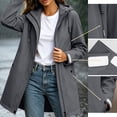 thumbnail image 5 of Ghalytn Women's Mid Length Hooded Rain Jacket with Adjustable Cuffs, Drawstring Waist Zip Up Windproof Coat Side Pockets, 5 of 9