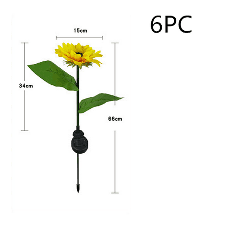 

LED Solar Sunflower Lamps Solar Light Decorative Lights 6pcs Yellow