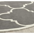 thumbnail image 3 of SAFAVIEH Chatham Hayden Geometric Wool Area Rug, Dark Gray/Ivory, 5' x 5' Round, 3 of 8