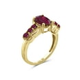 thumbnail image 2 of JewelersClub Ruby Ring Birthstone Jewelry – 3.00 Carat Ruby 14K Gold Plated Silver Ring Jewelry – Gemstone Rings with Hypoallergenic 14K Gold Plated Silver Band, 2 of 4