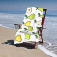 thumbnail image 3 of Cute Green Yellow Pear Leaves Bath Towel, Highly Absorbent towels for bathroom Quick Drying Microfiber Bath Towels for Body, Soft Shower Towels for Sport, Yoga, SPA, Gym 27x55in, 3 of 5