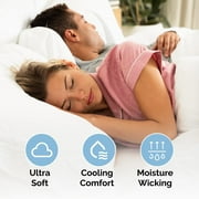 CGK Linens 4-Piece Ultra Soft & Comfy Hotel Luxury Sheet Set - Queen Size Cooling Bed Sheet Fits 8-16 Mattresses, White