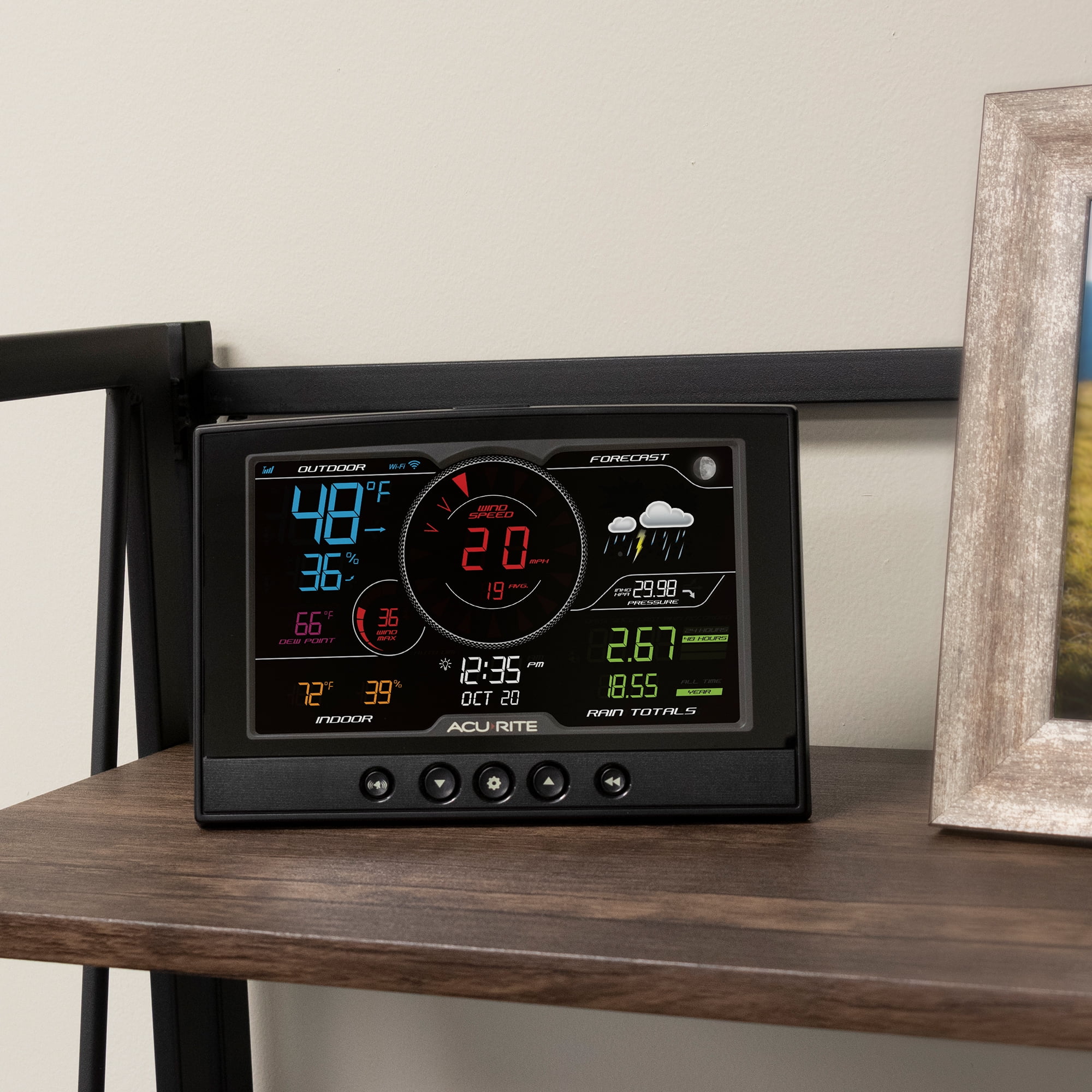 AcuRite Iris (5-in-1) WiFi Weather Station, Remote Monitoring of Temperature, Humidity, and Wind Speed/Direction, Remote Monitoring via App (01544)