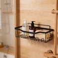 thumbnail image 6 of Wall Mounted Bathroom Shelf, 2 Pack Metal Wire Storage Rack, No Drill Wall Mount Organizer for Toiletries, Cosmetics, and Bathroom Accessories, Space Saving Shelves for Toilet, Kitchen, and Bedroom, 6 of 7