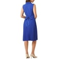 thumbnail image 3 of VESTIDO PLISADO CON CUELLO INSPIRE CHIC PARA MUJERES, V CUELLO SIN MANGAS, VESTIDOS DE OFICINA XL AZUL, 3 of 5