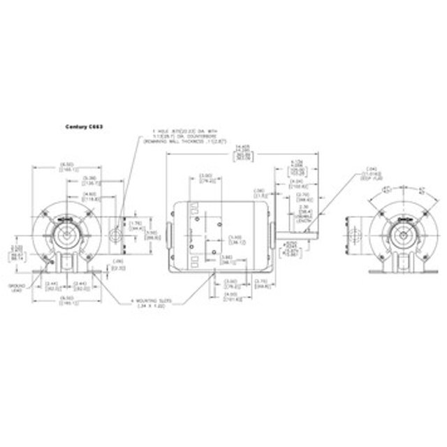 Liebert Condenser Motor 3/4 hp 1100 RPM 208230/460V Century C663
