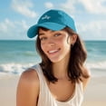 thumbnail image 3 of Dalix Salty Embroidered Cotton Beach Baseball Cap Adjustable Dad Hat Womens in Teal, 3 of 5