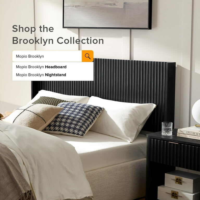 Black headboard queen wood deals