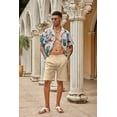 thumbnail image 4 of COOFANDY Men' Casual Linen Shorts 8 Inch Inseam Elastic Waist Lightweight Summer Beach Shorts, 4 of 6