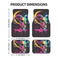 thumbnail image 2 of Salouo Neon Gothic Skull Moon for Car Floor Mat Set of 4–Car Carpet Mats - Car Mats with Anti-Slip Backing & Driver Heel Pad Universal Fit for Cars, Trucks, SUVs, and Vans, 2 of 6