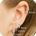 thumbnail image 2 of Turandoss Small Silver Hoop Huggie Earrings for Women Men Hypoallergenic Surgical Stainless Steel Cartilage Earring for Sensitive Ears Womens Jewelry Trendy Earring Sets Stack for Multiple Piercing, 2 of 9
