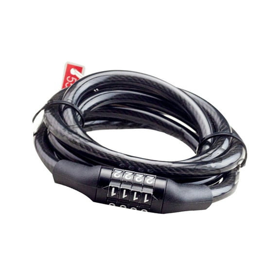 4 Cycling Heavy Duty Cable Combination Password Bike Cable Lock Cable Hard Coded Lock (Black)