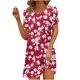 thumbnail image 1 of Vestido de Verano para las Mujeres Gradiente Impreso Cuello en V Manga Corta de la Longitud Del Tobillo Vestido, Vestido Corto de Verano, 1 of 5