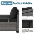 thumbnail image 3 of JOIVI 7 Pieces Wicker Patio Furniture Set 5-Seat Outdoor Conversation Set with 45-Inch Fire Pit Table, 8'' Wide Armrest Modular Rattan Outdoor Sectional Sofa Set, Black, 3 of 12