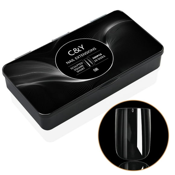 Puntas de uñas postizas Cycullinyt Sculpted Sculpted Sculpted, 500 unidades