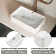 thumbnail image 6 of Los Flexi 24" x 15" Rectangular Vessel Sink with Chrome Overflow, White Porcelain Above Counter Sink, 6 of 13