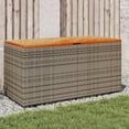 thumbnail image 1 of vidaXL Garden Storage Box Grey 110x50x54 cm Poly Rattan Acacia Wood, 1 of 5