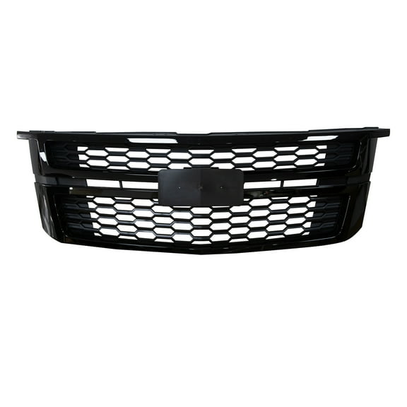 CCPAO Gloss Black Front Center Grille Assembly Compatible with 2015-2020 Chevrolet Tahoe Suburban