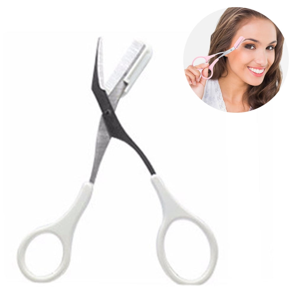 Eyebrow Comb Scissors Curved Eyebrow Trimmer Grooming Small Scissors