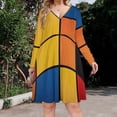 thumbnail image 2 of Mondrian Inspired（3） Long Sleeve Dresses For Women Vintage Elegant Party Dress Oversized V-neck Dress S-8XL, 2 of 7