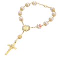 thumbnail image 2 of Pulsera De Cuentas Cruz Rosario Pulsera Cuentas De Vidrio Joyería Centro Religioso Regalo De Joyería Con Flor Y Bolsa De Almacenamiento Noticed AP005866-00, 2 of 6