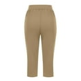 thumbnail image 6 of Tnhcen Women's Casual 7/8 Pants Plus Size 4XL-5XL Loose Fit Gabardine Capris with Pockets Elastic Waistband Athletic Culottes Multiple Colors Available, 6 of 7
