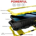 thumbnail image 3 of ELEHOLD Heavy Duty Case for iPhone 15 Plus,Rugged Military Grade Shockproof Case,with Screen Protector Built-in Hidden Foldable Kickstand Metal Back Cover Case for iPhone 15 Plus 6.7" - Yellow, 3 of 10