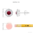 thumbnail image 2 of ANGARA Natural Vintage Style Round Ruby Halo Stud Earrings in 14K White Gold for Women (Size-4mm) | July Birthstone, Birthday, Anniversary, Jewelry Gift for Women | Natural Ruby Earrings, 2 of 7