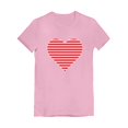 thumbnail image 1 of Tstars Girls Valentine's Day Shirts for Kids Love Red Striped Heart Love Gift Idea for Girl Toddler Kids Girls Fitted T Shirt, 1 of 6