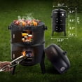 thumbnail image 6 of 31" Steel Charcoal Smoker, Heavy Duty Round BBQ Grill with Adjustable Vent System, Detachable 2-Layers Outdoor Vertical Barbecue Cooker with Thermometer for Outdoor Cooking Patio Camping, 6 of 7