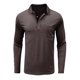 thumbnail image 4 of Men's Spring And Autumn Solid Color T-shirt Lapel 3 Button Open Placket Button Long Sleeved Top M, 4 of 5