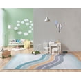 thumbnail image 7 of Well Woven Kids Rugs Curved Rainbow Modern Multi Color Printed Distressed Machine Washable 3'3" x 5' Area Rug, 7 of 7