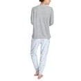 thumbnail image 2 of Hanes Women's Cozy Up 2 Piece Set Top and Jogger Pajamas, Grey/Reindeer, Medium, 2 of 4