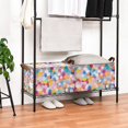 thumbnail image 3 of Yayeee Foldable Storage Basket for Shelves with Handles Waterproof Cloth Bins, Purple Colorful Circles, 3 of 7