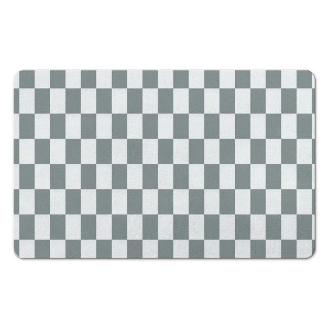 Non-Slip Checkered Bath Rugs | Super Absorbent, Machine Washable | Cute Small Indoor Doormat | Perfect for Shower, Sink, Tub | 20x32in