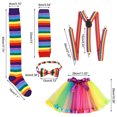 thumbnail image 2 of 80s Costume Accessories Set for Women, 80s Fancy Dress Outfits with Tutu Leg Glove Necklace Headband Earring Glasses, 2 of 6