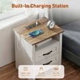 thumbnail image 3 of CHITOOMA 4 Piece Bedroom Furniture Set,Queen Bed Frame,10'' Memory Foam Mattress,2Pcs Brown Nightstand with Charging Station,Adjustable Upholstered Headboard,Gel-Infused Triple-Layer Bed, 3 of 13