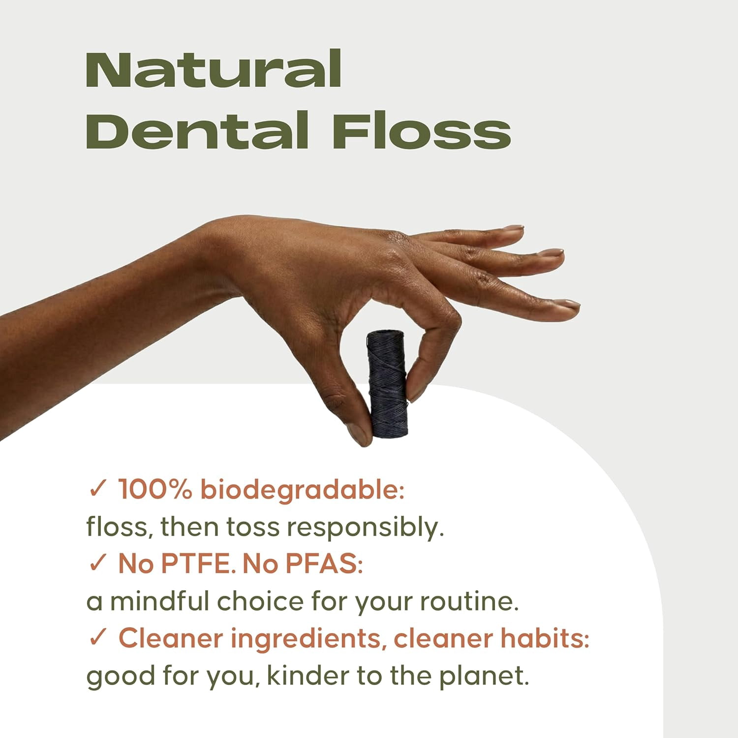 Natural Bamboo Charcoal Dental Floss Refills | Vegan, Eco-Friendly, Biodegradable, Candelilla Wax, PFAS & Plastic Free, Non-Toxic, Peppermint Essential Oil | Zero-Waste | Oral Care Set – 5x30M Spools