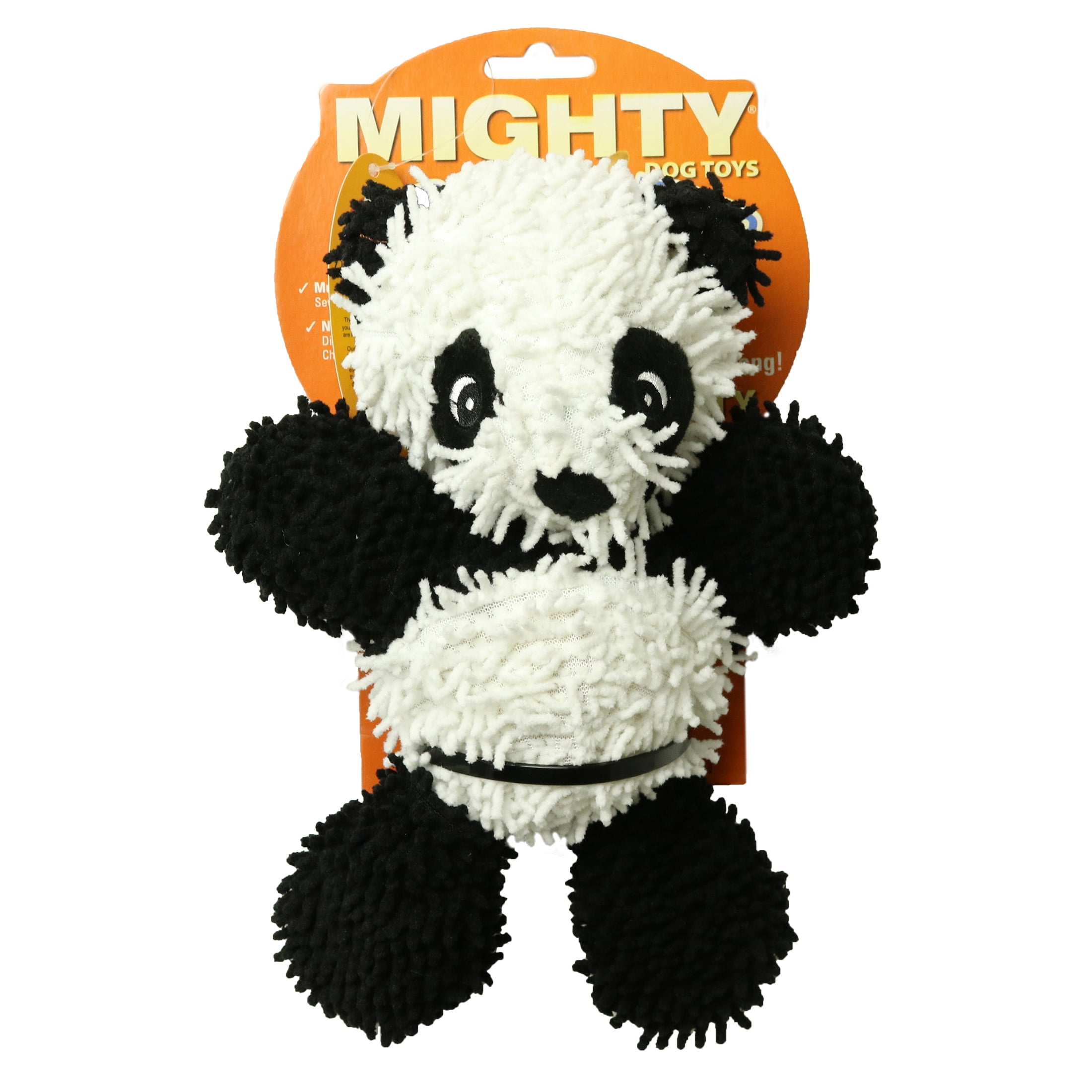 Mighty Microfiber Ball Med Panda Durable Plush Squeaky Dog Toy