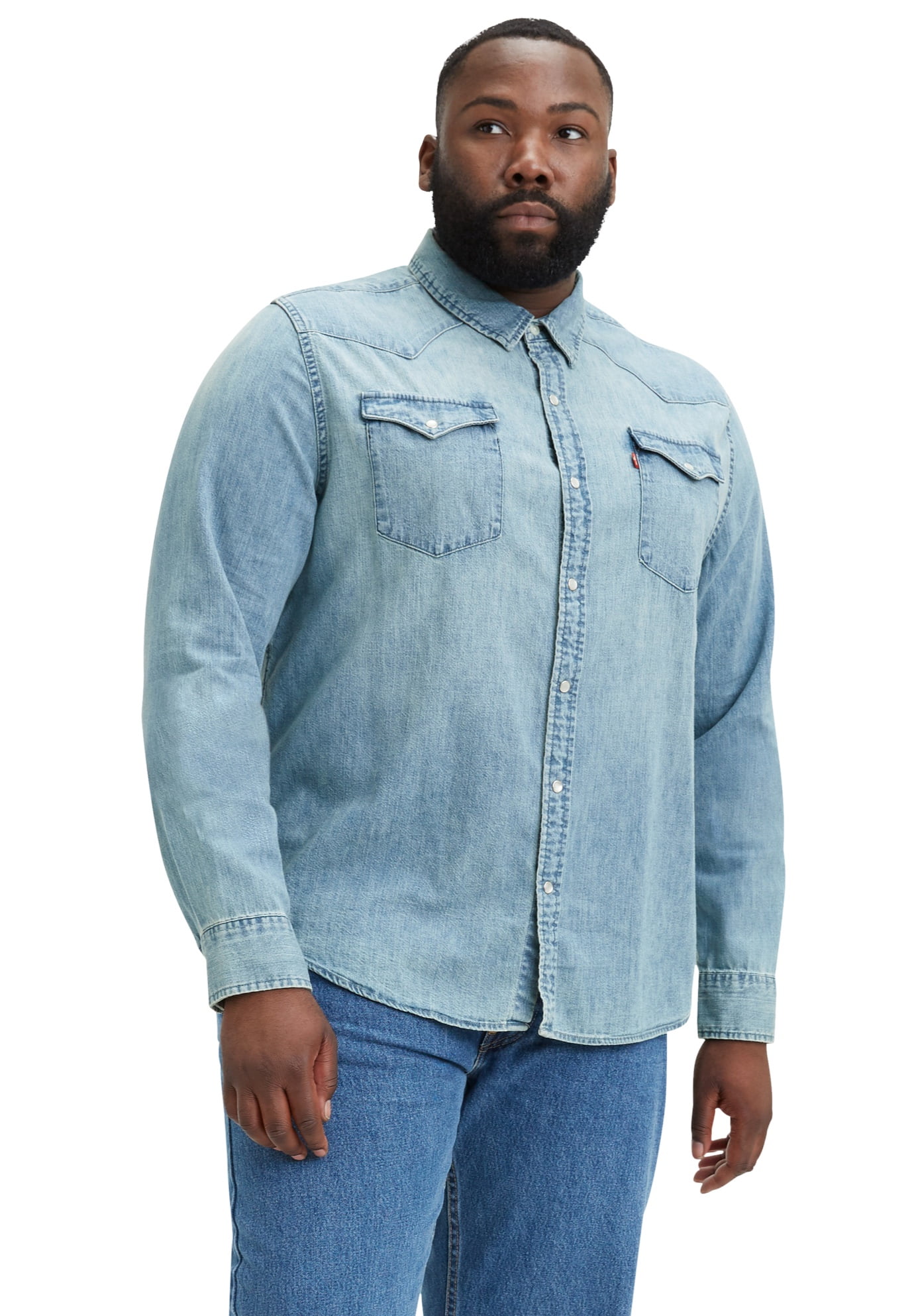 Levi's Men's Big & Tall Long-Sleeve Denim Western Shirt 